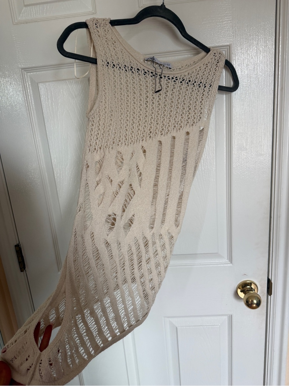 Zara Cream Open-Weave Sleeveless Top- Never Worn - Picture 3 of 5